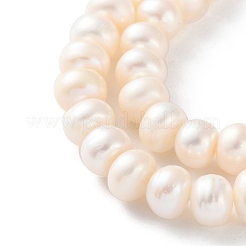 天然養殖淡水パールビーズ連売り  ロンデル  グレード3a++  古いレース  7~8mm  穴：0.7~0.8mm  約61~82個/連  13.46''~14.69''（34.2~37.3センチメートル）&nbsp;PEAR-I007-02N-02C
