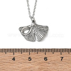 304 Stainless Steel Ginkgo Leaf Pendant Necklaces&nbsp;SA-CBA5A8D-05P