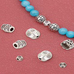 80Pcs 4 Styles Tibetan Style Alloy Beads&nbsp;TIBEB-LP0001-77