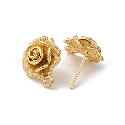 真鍮製のピアスパーツ  カドミウムフリー＆ニッケルフリー＆鉛フリー  花  18KGP本金メッキ  15.5x13.5mm  穴：1.6mm  ピン：0.8mm&nbsp;KK-D388-05G