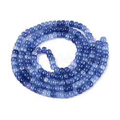 グラデーション染めガラスビーズ連売り  天然石風  ロンデル  マリンブルー  6x4mm  穴：0.8~1.2mm  約185~196個/連  29.13~31.30インチ（74~79.5cm）&nbsp;X-GLAA-Q106-05A-A16