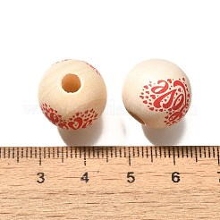 Valentine's Day Element Printed Wood Beads&nbsp;WOOD-R002-01-33