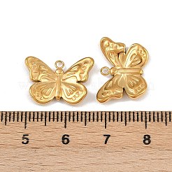 304ステンレススチールチャーム  イオンプレーティング（ip）  バタフライチャーム  18KGP本金メッキ  12.5x18x3mm  穴：1.4mm&nbsp;STAS-G357-10G