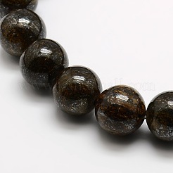 Round Natural Bronzite Beads Strands&nbsp;G-P059C-01