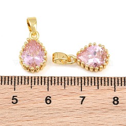 Brass Pave Cubic Zirconia Charms&nbsp;CU-CBA9AB3-01G-01