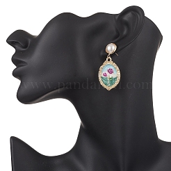 3 Pairs Alloy Enamel Dangle Stud Earrings&nbsp;EJEW-JE06677