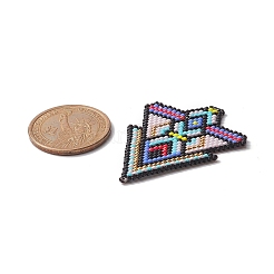 手作り織機模様ミユキシードビーズ  三角形のペンダント  カラフル  49x39x1.5mm  穴：0.7mm&nbsp;PALLOY-MZ00081