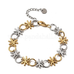 Two Tone 304 Stainless Steel Link Chain Bracelets for Women&nbsp;BJEW-K264-09GP