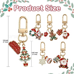 Christmas Alloy Enamel Pendant Decorations&nbsp;HJEW-YW00048-01