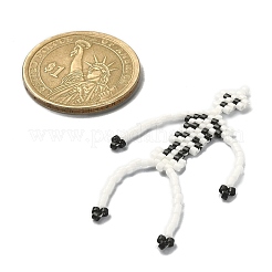 ミユキ デリカ ビーズペンダント  ナイロン糸付き  スケルトンチャーム  ホワイト  49x31x2mm  穴：0.8mm&nbsp;PALLOY-MZ00147