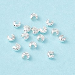 真鍮製つぶし玉カバーカシメ玉カバー  長持ちメッキ  カドミウムフリー＆鉛フリー  銀  5.5x4.5x2.5mm  穴：2mm&nbsp;KK-P219-05B-S