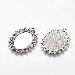 Zinc Alloy Pendant Settings for Cabochon & Rhinestone&nbsp;PALLOY-A15289-AS-FF