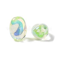 アクリルビーズ  イミテーションバロックパールスタイル  ライス  淡緑色  14x10x8.5mm  穴：1.3mm&nbsp;PACR-C008-03C