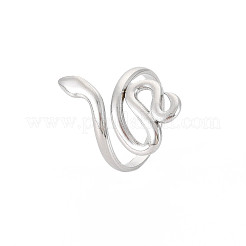 304ステンレススチール製スネークワイドオープンカフリング（女性用）  ステンレス鋼色  usサイズ7 1/2(17.7mm)&nbsp;X-RJEW-S405-226P