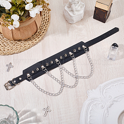 1Pc Punk PU Leather Necklaces&nbsp;NJEW-CL0001-24