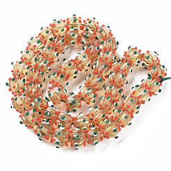 Transparent Handmade Bumpy Lampwork Beads Strands&nbsp;LAMP-T007-18-B06