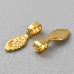 亜鉛合金接着剤付きフラットパッドベイル  葉  ゴールドカラー  21.5x7x1.5mm  穴：5x2.5mm&nbsp;PALLOY-TAC0020-41G