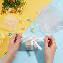 30個の正方形透明プラスチックPVCボックスギフト包装  防水折りたたみボックス  おもちゃやカビ用  透明  箱：6x6x6.1センチメートル&nbsp;CON-NB0002-17