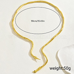 鉄製の蛇型コイルチョーカーネックレス  ゴールドカラー  35.43インチ（90cm）&nbsp;LS-NJ6393-1