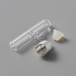 ガラスのペンダント  合金発見とゴム  透明  34x7mm  穴：2.3mm&nbsp;FIND-WH0038-39S