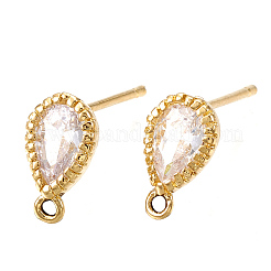 Brass Cubic Zirconia Stud Earring Findings&nbsp;KK-CJ0001-58
