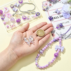 DIY Acrylic Beads & Brass European Style Bracelet Making Kits&nbsp;DIY-YW0012-21A