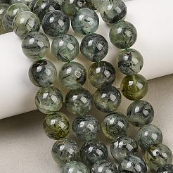 天然石プレナイトビーズ連売り  ラウンド  グレードAB  6mm  穴：1mm  約67個/連  15.3インチ（39cm）&nbsp;G-P322-48-6mm