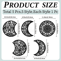 Wood Moon Phase Pendant Decoration&nbsp;HJEW-WH20013-004