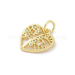 Brass Micro Pave Cubic Zirconia Pendants&nbsp;KK-S510-36G-01