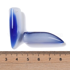 透明スプレー塗装ガラスペンダント  弾丸の形  ブルー  37.5~38.5x10.5~11.5x10.5~11mm  穴：1.4mm&nbsp;GLAA-S202-03A