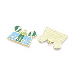 合金スポーツエナメルペンダント  ピックルボールチャーム  ゴールドカラー  23x30x1mm  穴：1.6mm&nbsp;ENAM-T022-71G