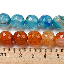 Faceted Natural Agate Beads Strands&nbsp;G-F447-12mm-F