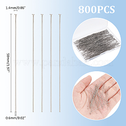 304ステンレススチールフラットヘッドピン800個  ステンレス鋼色  50x0.6mm  22ゲージ  ヘッド：1.4mm  800個/箱&nbsp;STAS-UN0058-94B-P