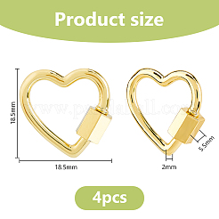 4Pcs Brass Screw Carabiner Lock Charms&nbsp;KK-DC0004-65