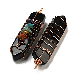 7 Chakra Gemstone Big Pointed Pendants&nbsp;G-H308-04G-02