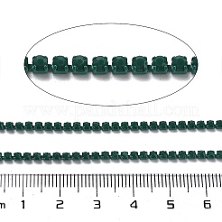 鉄ラインストーンガラスカップチェーン  スプールで  エメラルド  2x2~2.5x2mm  約16.40フィート（5m）/ロール&nbsp;CH-U001-01Q