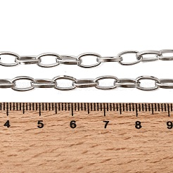 4.5mm 201ステンレススチール製チェーンネックレス（ユニセックス）  変色しない  ステンレス鋼色  21.46インチ（54.5cm）&nbsp;NJEW-K302-20P