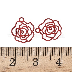 スプレーペイント430ステンレススチールチャーム  花  レッド  12x10.5x0.3mm  穴：1.2mm&nbsp;STAS-C153-10A