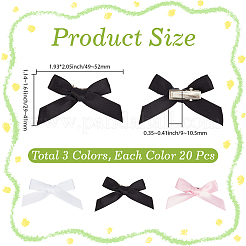 60Pcs 3 Colors Ribbon Bowknot Alligator Hair Clip&nbsp;PHAR-SC0001-007