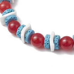Round Natural Dyed Malaysia Jade Beads Stretch Bracelets&nbsp;BJEW-JB11818-03