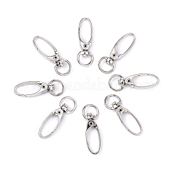 鉄スイベルスナップフックの留め金  ジュエリーパーツ  プラチナ  37x13.5mm  穴：10x5mm&nbsp;E341-6