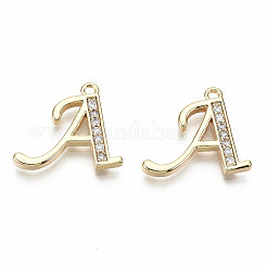 Brass Micro Pave Clear Cubic Zirconia Pendants&nbsp;KK-S360-053A-NF