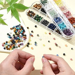 DIY Gemstone Round Beaded Stretch Bracelet Kits&nbsp;DIY-YW0012-09