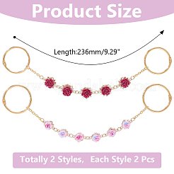 4Pcs 2 Styles Alloy & Resin Boot Strap Chains&nbsp;HJEW-HY00195