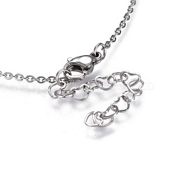 Flat Round Resin & Wood Pendant Necklaces&nbsp;NJEW-JN02324-M