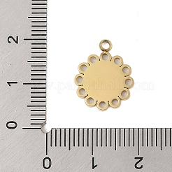 304ステンレススチールエナメルペンダント  花のチャーム  ゴールドカラー  16x13x1mm  穴：1.8mm&nbsp;STAS-P377-10G-A
