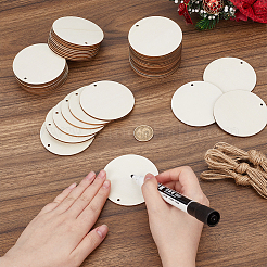 50Pcs Unfinished Wood Big Pendants&nbsp;WOOD-GO0001-31