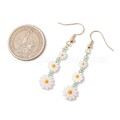 2Pairs 2 Styles Flower Natural Freshwater Shell Leverback & Dangle Earring Sets&nbsp;EJEW-JE06338