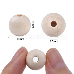 Unfinished Natural Wood Beads&nbsp;X-WOOD-S651-A14mm-LF