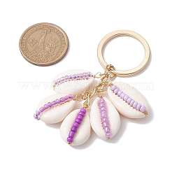 Glass with Iron with Natural Cowrie Shell Keychain&nbsp;KEYC-JKC00942
